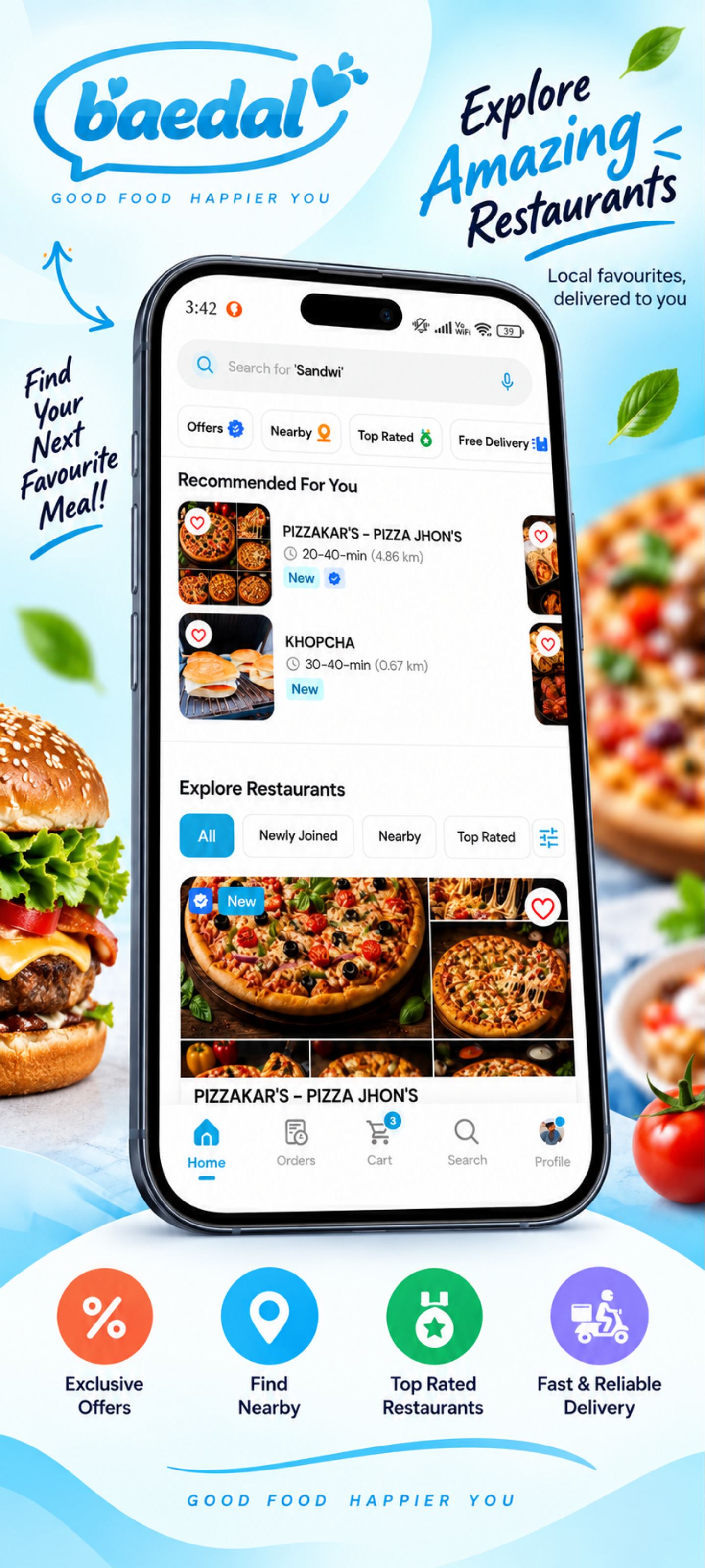 Baedal App Screen 2